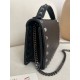 Replica Portafoglio con catena Valentino Garavani Rockstud Nero Imitazioni Replica Portafoglio con catena Valentino Garavani Rockstud Nero