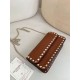 Replica Borsa a tracolla piccola con patta Valentino Garavani Rockstud Marrone