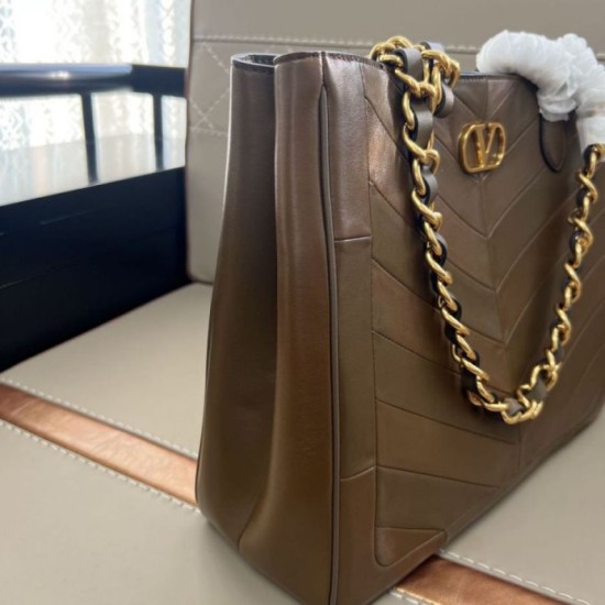 Replica Borse Firmate shopping piccola/media Valentino Garavani Laseine Marrone Imitazioni Replica Borse Firmate shopping piccola/media Valentino Garavani Laseine Marrone