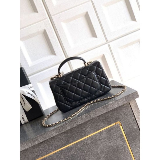 Replica borse griffate Chanel Mini Classic Flap Bow 25K con manico superiore AS2431 Nero Imitazioni Replica borse griffate Chanel Mini Classic Flap Bow 25K con manico superiore AS2431 Nero