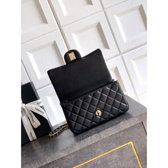 Replica borse griffate Chanel Mini Classic Flap Bow 25K con manico superiore AS2431 Nero Imitazioni Replica borse griffate Chanel Mini Classic Flap Bow 25K con manico superiore AS2431 Nero