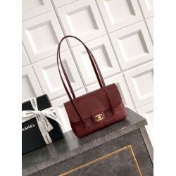 Borsa Chanel 26P Preppy Coco Flap AS6130 Borgogna