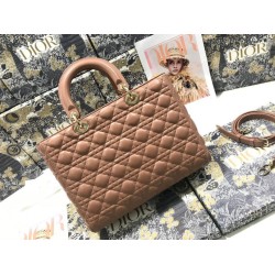 grande Dior Lady Dior agnello trapuntata cannage Marrone grande Dior Lady Dior agnello trapuntata cannage Marrone