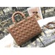 Replica Perfetta grande Dior Lady Dior agnello trapuntata cannage Marrone Imitazioni Replica Perfetta grande Dior Lady Dior agnello trapuntata cannage Marrone