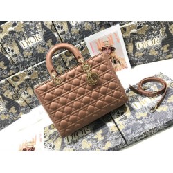 grande Dior Lady Dior agnello trapuntata cannage Marrone