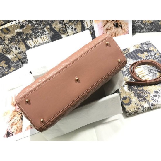 Replica Perfetta grande Dior Lady Dior agnello trapuntata cannage Marrone Imitazioni Replica Perfetta grande Dior Lady Dior agnello trapuntata cannage Marrone