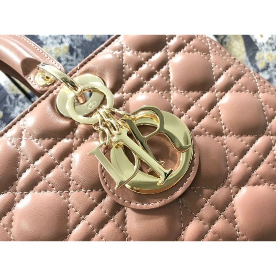 Replica Perfetta grande Dior Lady Dior agnello trapuntata cannage Marrone Imitazioni Replica Perfetta grande Dior Lady Dior agnello trapuntata cannage Marrone