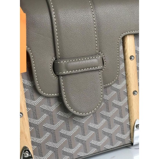 Replica Borsa a mano Goyard Goyardine Saigon PM grigia Imitazioni Replica Borsa a mano Goyard Goyardine Saigon PM grigia