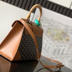 Replica Borsa a mano strutturata Goyard Saigon PM marrone Imitazioni Replica Borsa a mano strutturata Goyard Saigon PM marrone