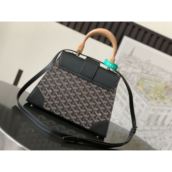 Replica Borse Alta Qualità a mano strutturata Goyard Saigon PM Nero Imitazioni Replica Borse Alta Qualità a mano strutturata Goyard Saigon PM Nero