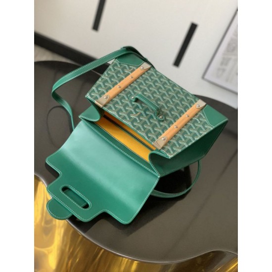 Replica Borsa a mano strutturata Goyard Saigon PM Verde Imitazioni Replica Borsa a mano strutturata Goyard Saigon PM Verde