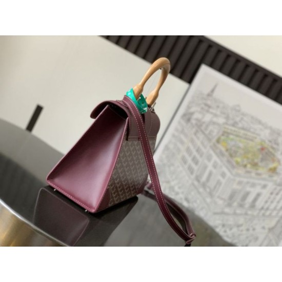 Replica Borsa a mano strutturata Goyard Saigon PM bordeaux Imitazioni Replica Borsa a mano strutturata Goyard Saigon PM bordeaux
