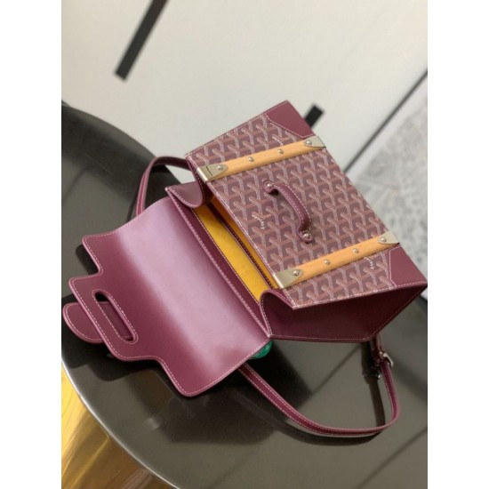 Replica Borsa a mano strutturata Goyard Saigon PM bordeaux Imitazioni Replica Borsa a mano strutturata Goyard Saigon PM bordeaux
