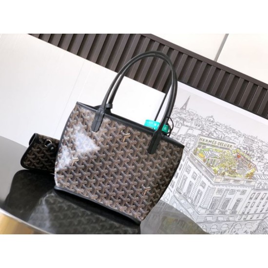 Replica Borse tote Goyard Anjou Saint Louis Mini tela goyardine/pelle di vitello nera Imitazioni Replica Borse tote Goyard Anjou Saint Louis Mini tela goyardine/pelle di vitello nera