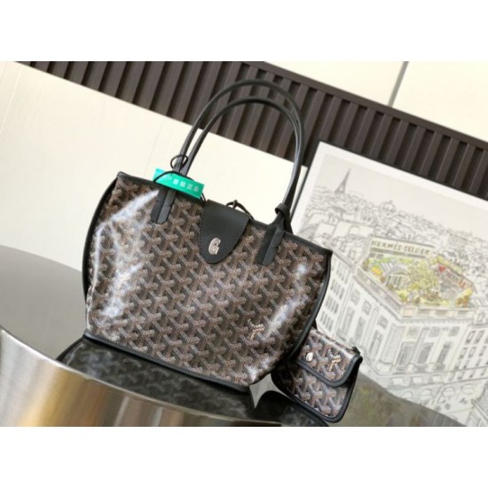 Replica Borse tote Goyard Anjou Saint Louis Mini tela goyardine/pelle di vitello nera Imitazioni Replica Borse tote Goyard Anjou Saint Louis Mini tela goyardine/pelle di vitello nera
