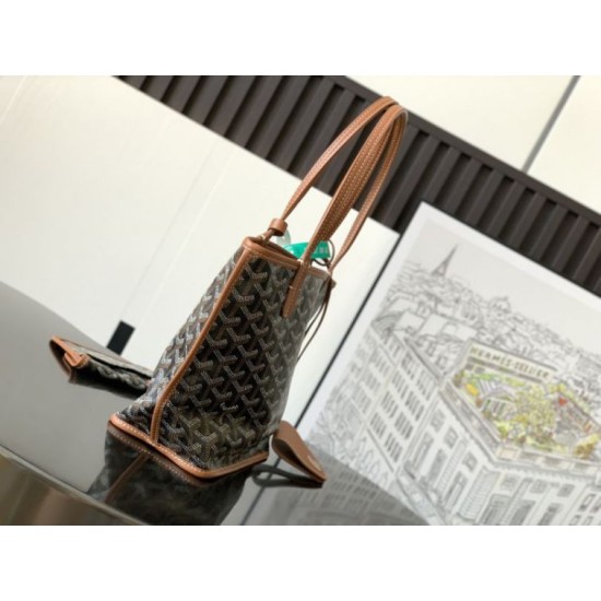 Replica Borsa tote Goyard Anjou Saint Louis Mini tela goyardine/pelle di vitello marrone Imitazioni Replica Borsa tote Goyard Anjou Saint Louis Mini tela goyardine/pelle di vitello marrone