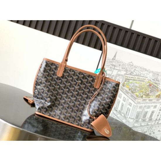 Replica Borsa tote Goyard Anjou Saint Louis Mini tela goyardine/pelle di vitello marrone Imitazioni Replica Borsa tote Goyard Anjou Saint Louis Mini tela goyardine/pelle di vitello marrone