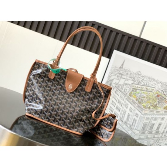Replica Borsa tote Goyard Anjou Saint Louis Mini tela goyardine/pelle di vitello marrone Imitazioni Replica Borsa tote Goyard Anjou Saint Louis Mini tela goyardine/pelle di vitello marrone