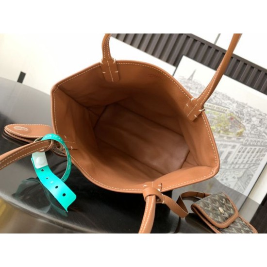 Replica Borsa tote Goyard Anjou Saint Louis Mini tela goyardine/pelle di vitello marrone Imitazioni Replica Borsa tote Goyard Anjou Saint Louis Mini tela goyardine/pelle di vitello marrone