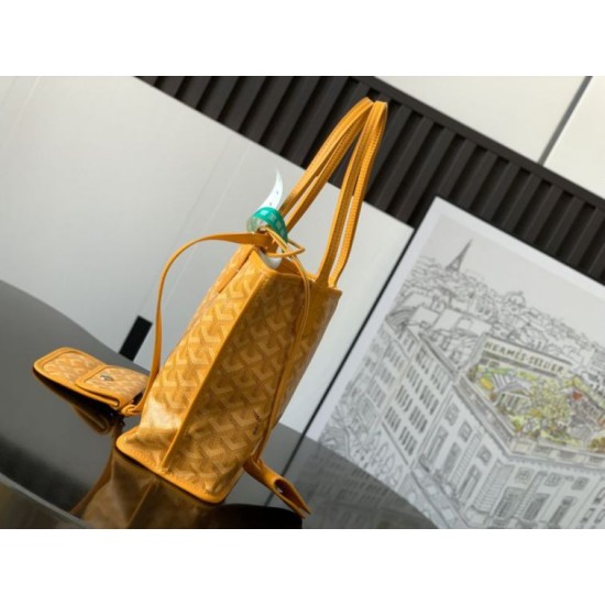 Replica Borse  tote Goyard Anjou Saint Louis Mini tela goyardine/pelle di vitello Giallo