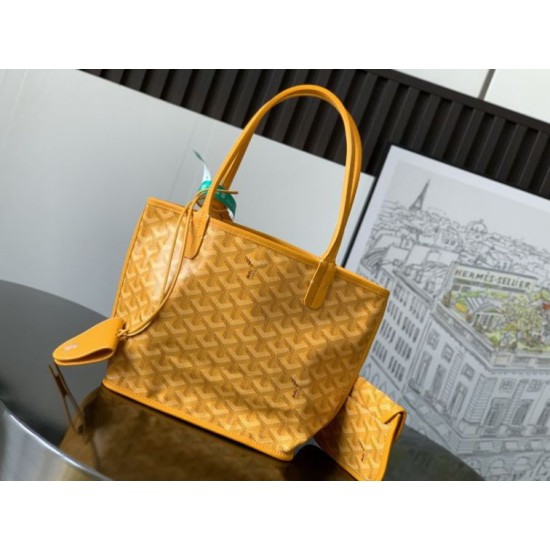 Replica Borse  tote Goyard Anjou Saint Louis Mini tela goyardine/pelle di vitello Giallo