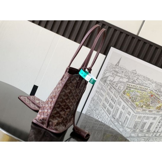 Replica Borsa tote Goyard Anjou Saint Louis Mini tela goyardine/pelle di vitello Borgogna Imitazioni Replica Borsa tote Goyard Anjou Saint Louis Mini tela goyardine/pelle di vitello Borgogna