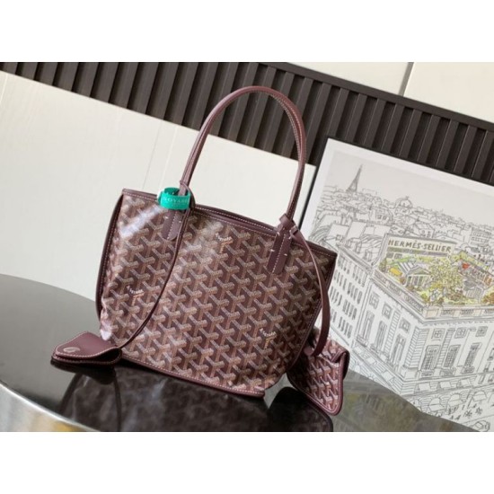 Replica Borsa tote Goyard Anjou Saint Louis Mini tela goyardine/pelle di vitello Borgogna Imitazioni Replica Borsa tote Goyard Anjou Saint Louis Mini tela goyardine/pelle di vitello Borgogna