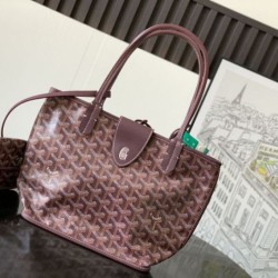 Replica Borsa tote Goyard Anjou Saint Louis Mini tela goyardine/pelle di vitello Borgogna