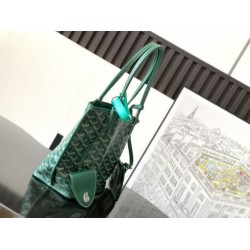 Borsa tote Goyard Anjou Saint Louis Mini tela goyardine/pelle di vitello Verde Borsa tote Goyard Anjou Saint Louis Mini tela goyardine/pelle di vitello Verde