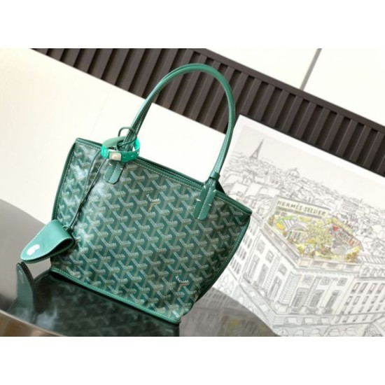Replica Borsa 1:1 tote Goyard Anjou Saint Louis Mini tela goyardine/pelle di vitello Verde Imitazioni Replica Borsa 1:1 tote Goyard Anjou Saint Louis Mini tela goyardine/pelle di vitello Verde