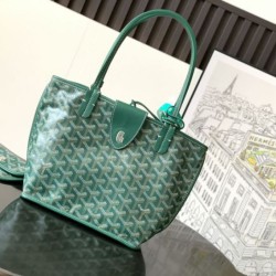 Replica Borsa  1:1 tote Goyard Anjou Saint Louis Mini tela goyardine/pelle di vitello Verde