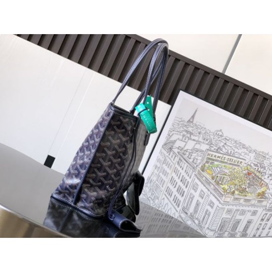 Replica di lusso Borsa tote Goyard Anjou Saint Louis Mini tela goyardine/pelle di vitello blu navy Imitazioni Cloni Borsa tote Goyard Anjou Saint Louis Mini tela goyardine/pelle di vitello blu navy firmate