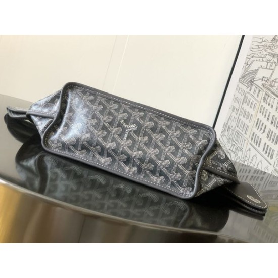 Replica di lusso Borsa tote Goyard Anjou Saint Louis Mini tela goyardine/pelle di vitello grigia Imitazioni Cloni Borsa tote Goyard Anjou Saint Louis Mini tela goyardine/pelle di vitello grigia firmate