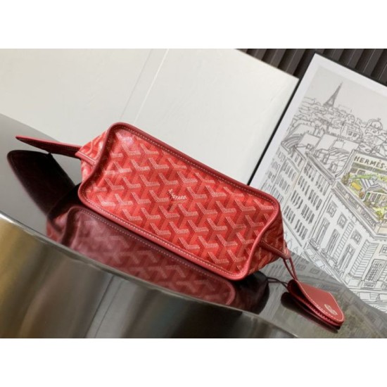 Replica di lusso Borsa tote Goyard Anjou Saint Louis Mini tela goyardine/pelle di vitello Rosso Imitazioni Cloni Borsa tote Goyard Anjou Saint Louis Mini tela goyardine/pelle di vitello Rosso firmate