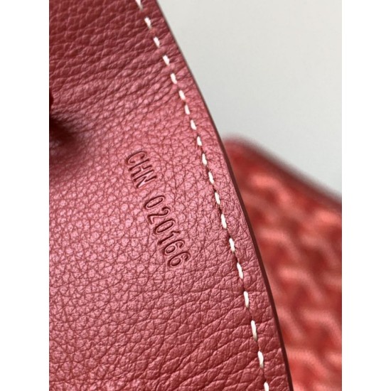 Replica di lusso Borsa tote Goyard Anjou Saint Louis Mini tela goyardine/pelle di vitello Rosso Imitazioni Cloni Borsa tote Goyard Anjou Saint Louis Mini tela goyardine/pelle di vitello Rosso firmate