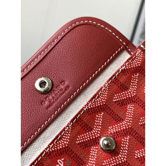 Replica di lusso Borsa tote Goyard Anjou Saint Louis Mini tela goyardine/pelle di vitello Rosso Imitazioni Cloni Borsa tote Goyard Anjou Saint Louis Mini tela goyardine/pelle di vitello Rosso firmate