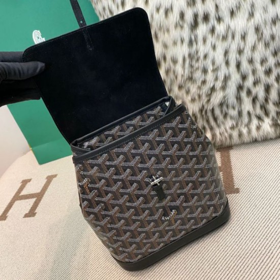 Replica di lusso Zaino Goyard Alpin Mini Tela Goyardine Nero Imitazioni Cloni Zaino Goyard Alpin Mini Tela Goyardine Nero firmate