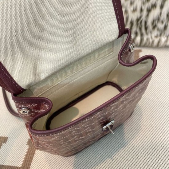 Replica di lusso Zaino Goyard Alpin Mini Tela Goyardine Borgogna Imitazioni Cloni Zaino Goyard Alpin Mini Tela Goyardine Borgogna firmate