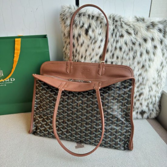 Replica di lusso Borsa tote Goyard Hardy PM tela goyardine marrone Imitazioni Cloni Borsa tote Goyard Hardy PM tela goyardine marrone firmate