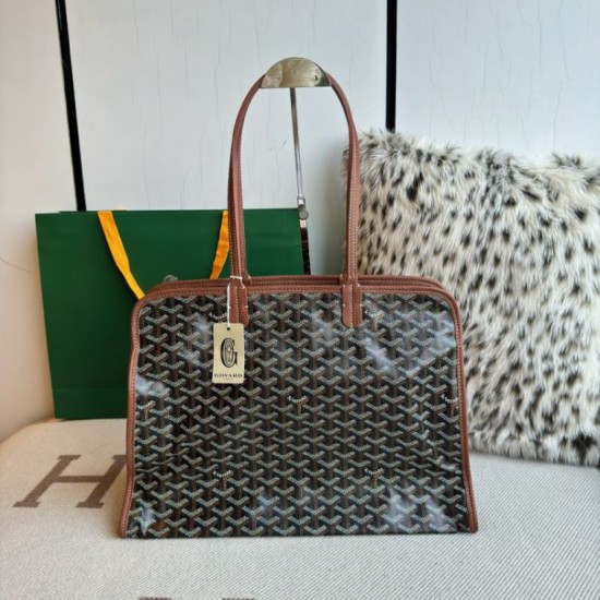 Replica di lusso Borsa tote Goyard Hardy PM tela goyardine marrone Imitazioni Cloni Borsa tote Goyard Hardy PM tela goyardine marrone firmate