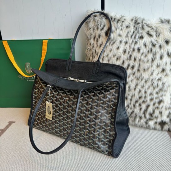 Replica di lusso Borsa tote Goyard Hardy PM tela goyardine Nero Imitazioni Cloni Borsa tote Goyard Hardy PM tela goyardine Nero firmate