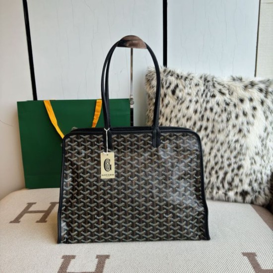 Replica di lusso Borsa tote Goyard Hardy PM tela goyardine Nero Imitazioni Cloni Borsa tote Goyard Hardy PM tela goyardine Nero firmate
