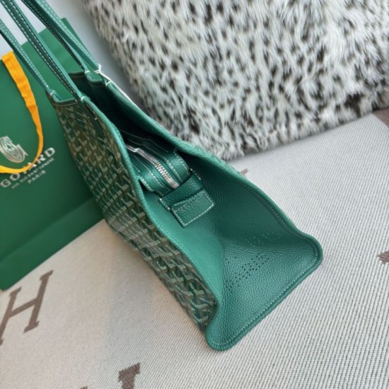 Replica di lusso Borsa tote Goyard Hardy PM tela goyardine verde Imitazioni Cloni Borsa tote Goyard Hardy PM tela goyardine verde firmate