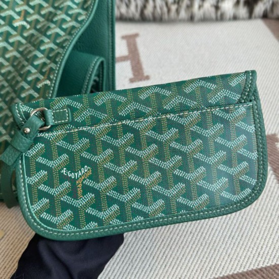 Replica di lusso Borsa tote Goyard Hardy PM tela goyardine verde Imitazioni Cloni Borsa tote Goyard Hardy PM tela goyardine verde firmate