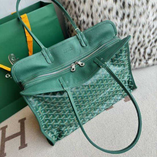 Replica di lusso Borsa tote Goyard Hardy PM tela goyardine verde Imitazioni Cloni Borsa tote Goyard Hardy PM tela goyardine verde firmate