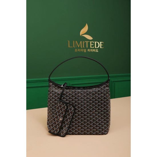 Replica di lusso Borsa Hobo Goyardine Boheme Nero Imitazioni Cloni Borsa Hobo Goyardine Boheme Nero firmate