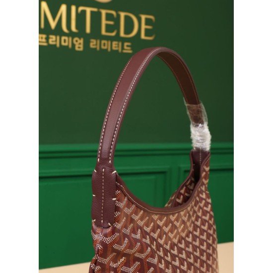 Replica di lusso Borsa Hobo Goyardine Boheme Borgogna Imitazioni Cloni Borsa Hobo Goyardine Boheme Borgogna firmate
