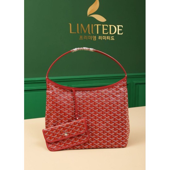 Replica di lusso Borsa Hobo Goyardine Boheme Rosso Imitazioni Cloni Borsa Hobo Goyardine Boheme Rosso firmate