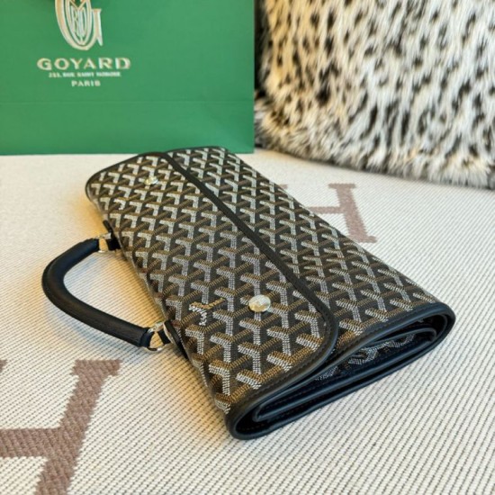 Replica di lusso Zaino morbido Goyard Saint Léger in tela Goyardine nera Imitazioni Cloni Zaino morbido Goyard Saint Léger in tela Goyardine nera firmate