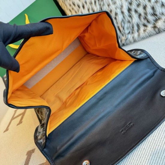 Replica di lusso Zaino morbido Goyard Saint Léger in tela Goyardine nera Imitazioni Cloni Zaino morbido Goyard Saint Léger in tela Goyardine nera firmate
